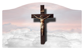 DASHELL-107-PK Crucifix Clouds Pink